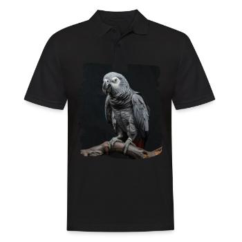 African grey parrots - Men's Polo Shirt - black - Front - Kai (181cm)