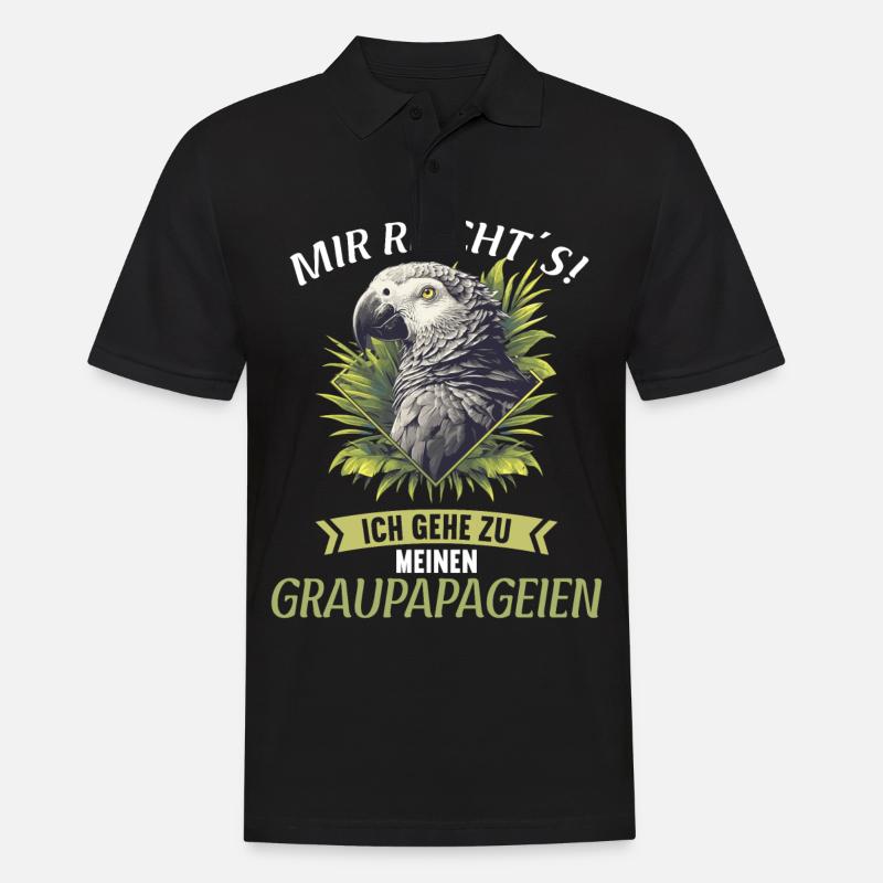 Graupapageien Graupapagei - Männer Poloshirt - Schwarz