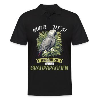 African grey parrots - Men's Polo Shirt - black - Front - Kai (181cm)