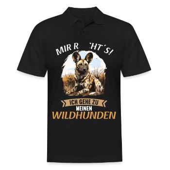 Wildhunde Wildhund - Männer Poloshirt - Schwarz - Vorne - Kai (181cm)
