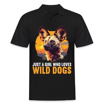 Wildhunde Wildhund - Männer Poloshirt - Schwarz - Vorne - Kai (181cm)