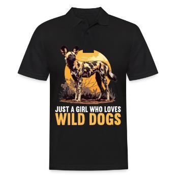 Wildhunde Wildhund - Männer Poloshirt - Schwarz - Vorne - Kai (181cm)