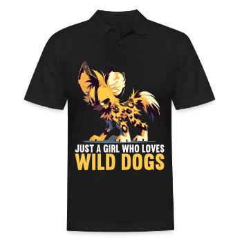Wildhunde Wildhund - Männer Poloshirt - Schwarz - Vorne - Kai (181cm)