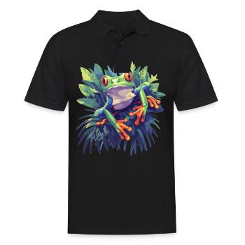 Tree Frog Baumfrösche Baumfrosch - Männer Poloshirt - Schwarz - Vorne - Kai (181cm)