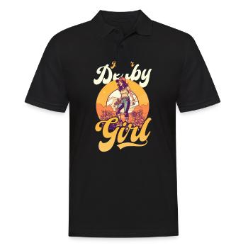 Roller Derby Vintage Retro Sunset Roller Girl - Polo Homme - noir - Devant - Kai (181cm)