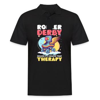 Roller Derby Thérapie moins chère - Polo Homme - noir - Devant - Kai (181cm)