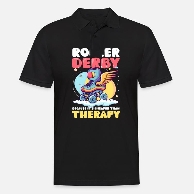 Roller Derby Thérapie moins chère - Polo Homme - noir