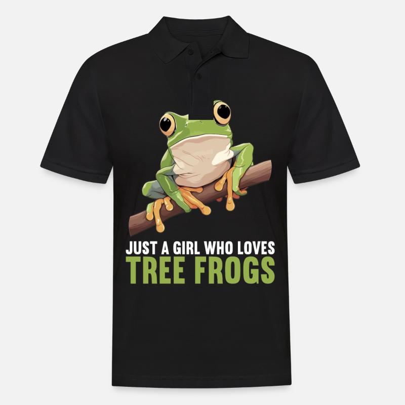 Tree Frog Baumfrösche Baumfrosch - Männer Poloshirt - Schwarz