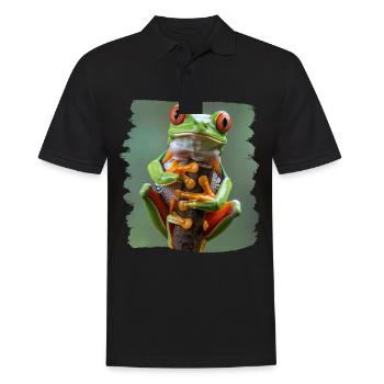 Tree Frog Baumfrösche Baumfrosch - Männer Poloshirt - Schwarz - Vorne - Kai (181cm)