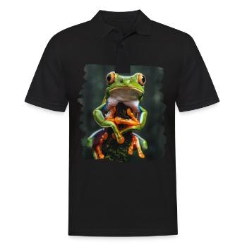 Tree Frog Baumfrösche Baumfrosch - Männer Poloshirt - Schwarz - Vorne - Kai (181cm)