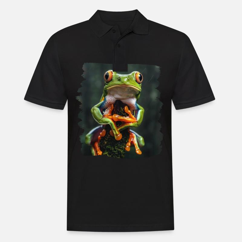 Tree Frog Baumfrösche Baumfrosch - Männer Poloshirt - Schwarz