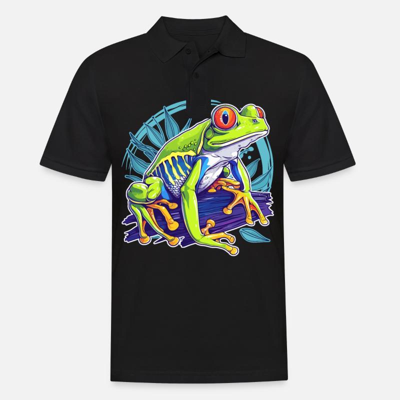 Tree Frog Baumfrösche Baumfrosch - Männer Poloshirt - Schwarz