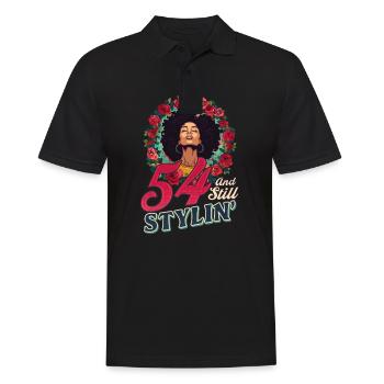 54th Birthday 54 and Still Stylin' - Men's Polo Shirt - black - Front - Kai (181cm)
