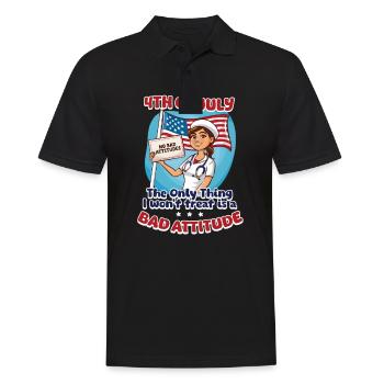Patriotische Krankenschwester wird schlechte Einstellung nicht behandeln - Männer Poloshirt - Schwarz - Vorne - Kai (181cm)