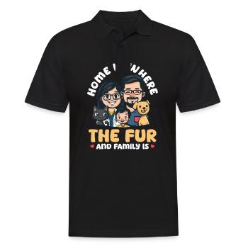 Vet Mom Home ist der Ort, an dem das Fell und die Familie sind - Männer Poloshirt - Schwarz - Vorne - Kai (181cm)