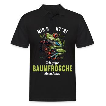 Tree Frog Baumfrösche Baumfrosch - Männer Poloshirt - Schwarz - Vorne - Kai (181cm)