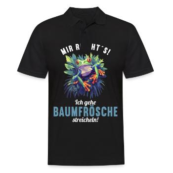 Tree Frog Baumfrösche Baumfrosch - Männer Poloshirt - Schwarz - Vorne - Kai (181cm)