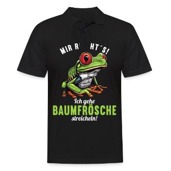 Tree Frog Baumfrösche Baumfrosch - Männer Poloshirt - Schwarz - Vorne - Kai (181cm)