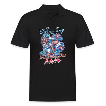 Les poissons koï continuent de nager, c’est la devise des koïs - Polo Homme - noir - Devant - Kai (181cm)