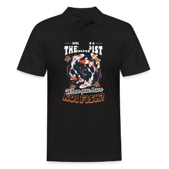 Koi Fish Therapist When You Have Koi Fish? - Men's Polo Shirt - black - Front - Kai (181cm)