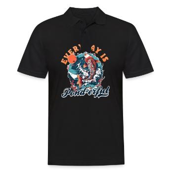 Les poissons koï tous les jours sont des étangs - Polo Homme - noir - Devant - Kai (181cm)