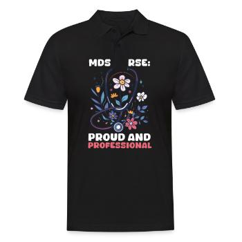 Infirmière MDS Infirmière MDS : fière et professionnelle - Polo Homme - noir - Devant - Kai (181cm)