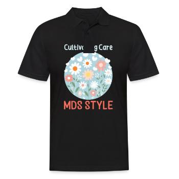 Infirmière MDS Cultiver les soins, style MDS - Polo Homme - noir - Devant - Kai (181cm)