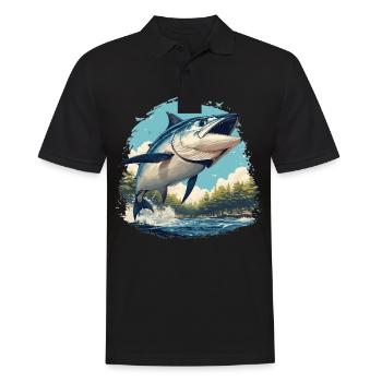 Tuna Thunfische Thunfisch - Männer Poloshirt - Schwarz - Vorne - Kai (181cm)