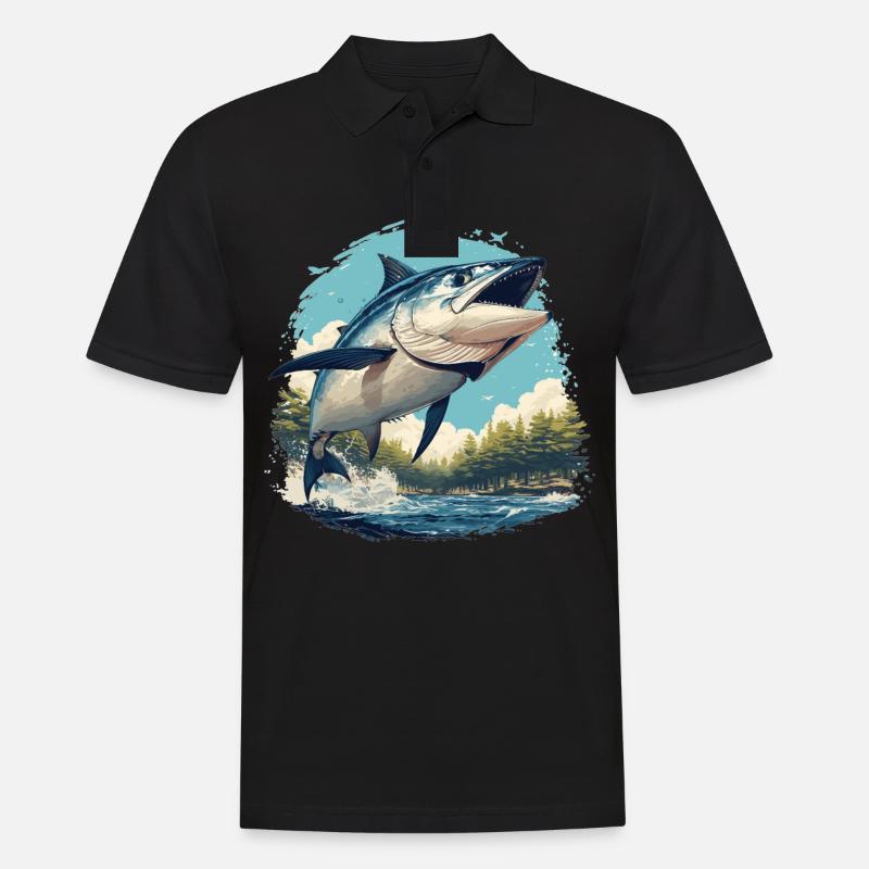 Tuna Thunfische Thunfisch - Männer Poloshirt - Schwarz