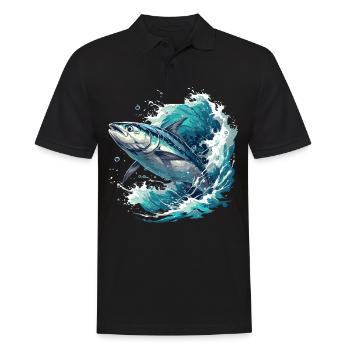 Tuna Thunfische Thunfisch - Männer Poloshirt - Schwarz - Vorne - Kai (181cm)