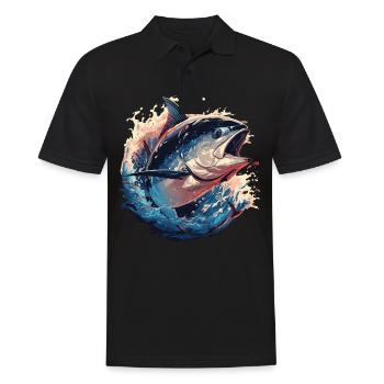 Tuna Thunfische Thunfisch - Männer Poloshirt - Schwarz - Vorne - Kai (181cm)