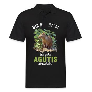 Agouti Agutis Aguti - Männer Poloshirt - Schwarz - Vorne - Kai (181cm)
