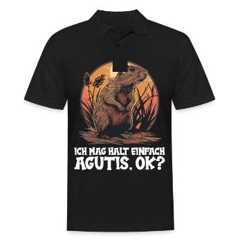 Agouti Agutis Aguti - Männer Poloshirt - Schwarz - Vorne - Kai (181cm)