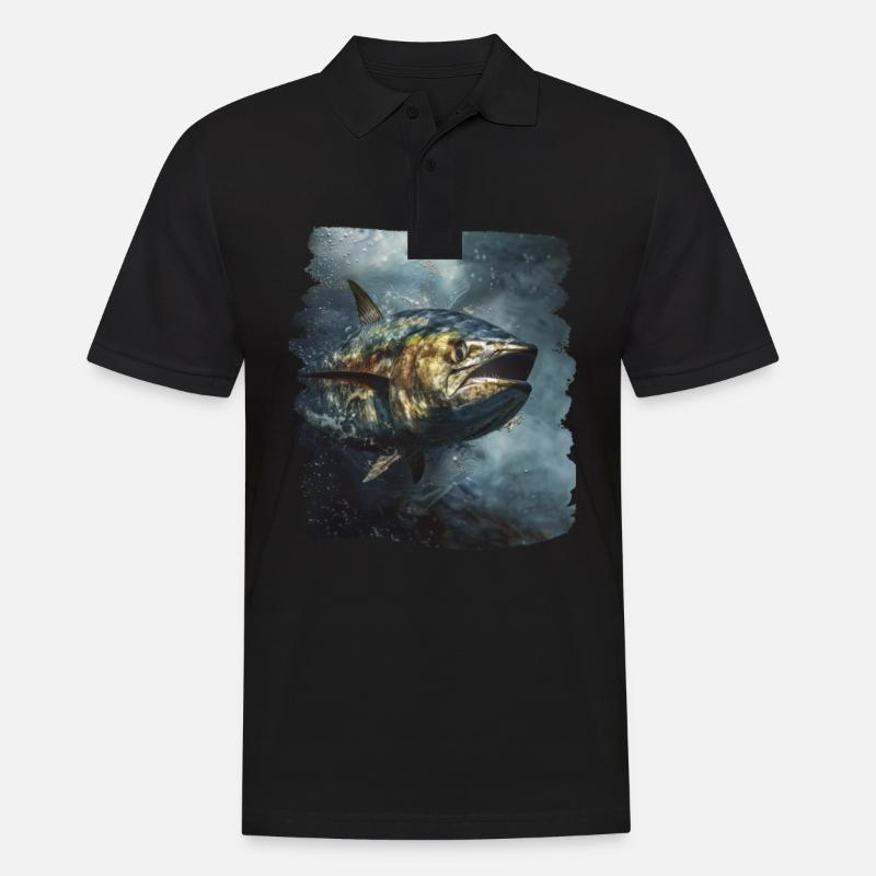 Tuna Thunfische Thunfisch - Männer Poloshirt - Schwarz