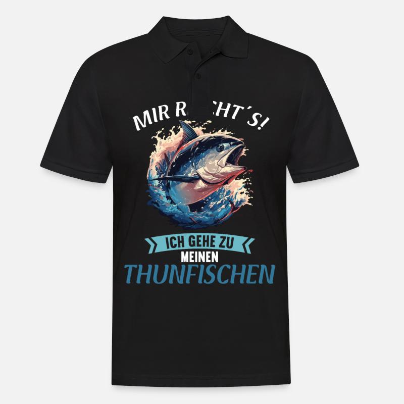 Tuna Thunfische Thunfisch - Männer Poloshirt - Schwarz