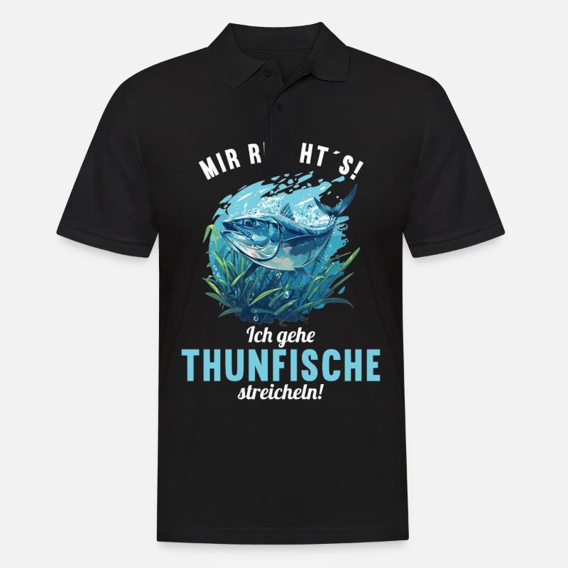 Tuna Thunfische Thunfisch - Männer Poloshirt - Schwarz