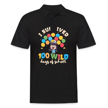 100 jours à l’école ont survécu à 100 jours sauvages - Polo Homme - noir - Devant - Kai (181cm)