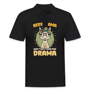 Alpaka Lama Bier Lama Hat Zeit - Männer Poloshirt - Schwarz - Vorne - Kai (181cm)