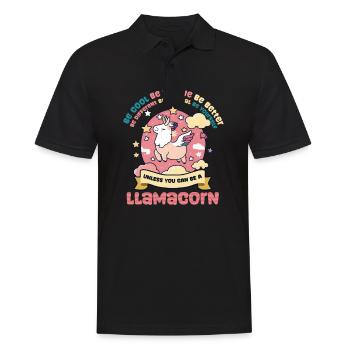 Alpaka-Lama, es sei denn, es kann ein Lamacorn sein - Männer Poloshirt - Schwarz - Vorne - Kai (181cm)