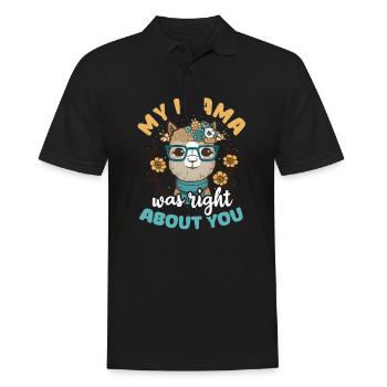 Alpaka-Lama Mein Lama hatte Recht mit dir - Männer Poloshirt - Schwarz - Vorne - Kai (181cm)