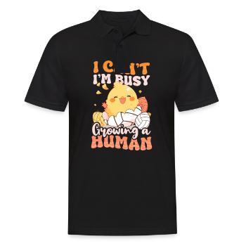 Volleyball Schwangerschaft Beschäftigt Wachsender Mensch - Männer Poloshirt - Schwarz - Vorne - Kai (181cm)