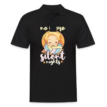 Volley-ball Grossesse Plus de nuits silencieuses Bébé - Polo Homme - noir - Devant - Kai (181cm)