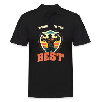 Flexing Biceps Flexing with the Best - Men's Polo Shirt - black - Front - Kai (181cm)