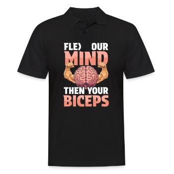 Flexing Biceps Flex Your Mind, Then Your Biceps - Men's Polo Shirt - black - Front - Kai (181cm)