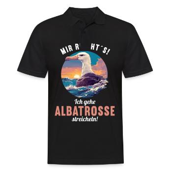 Albatross Albatrosse Albatros - Männer Poloshirt - Schwarz - Vorne - Kai (181cm)