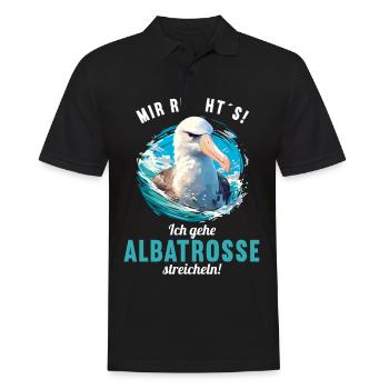 Albatross Albatrosse Albatros - Männer Poloshirt - Schwarz - Vorne - Kai (181cm)