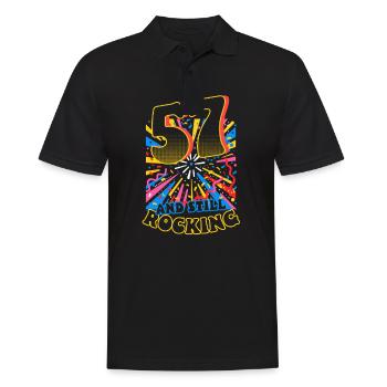 57th Birthday 57 and Still Rocking - Men's Polo Shirt - black - Front - Kai (181cm)