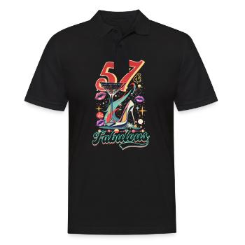 57. Geburtstag 57 & fabelhaft - Männer Poloshirt - Schwarz - Vorne - Kai (181cm)