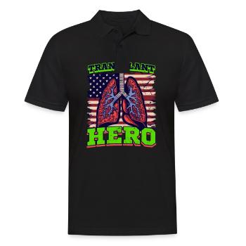 Lungentransplantation Transplantation Hero - Männer Poloshirt - Schwarz - Vorne - Kai (181cm)