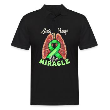 Lung Transplant Living Proof of a Miracle - Men's Polo Shirt - black - Front - Kai (181cm)